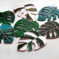 Image 1 of Stained Glass Monstera Leaf Suncatcher