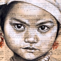 Image 3 of Tirage sur papier d'art - "Petite fille Enn au bonnet" - Birmanie - 30x30 cm