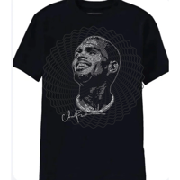 Unisex Rhinestone Bling Chris Brown Breezy Bowl Tee | Celebrity Tee Shirts for Music Lovers