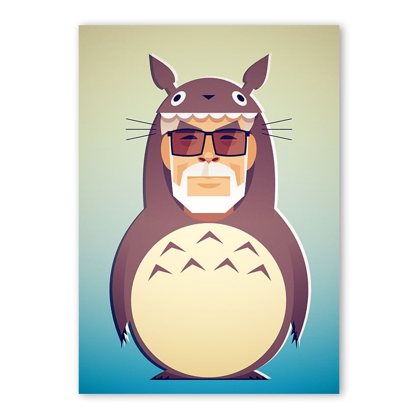 Hayao Miyazaki in Totoro suit