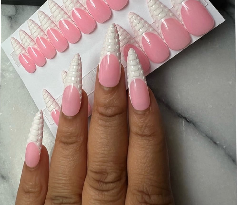 Image of Alligator french long stilleto 20 piece press on nails