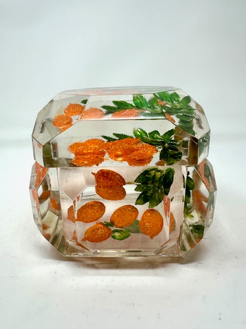 Image of Large Painted Kumquats Box- New Emerald Shape!