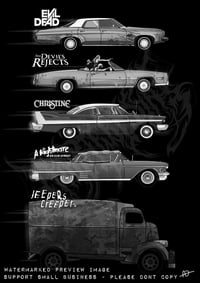 Image 1 of Classic Horror Vehicles Art Print