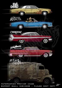 Image 5 of Classic Horror Vehicles Art Print