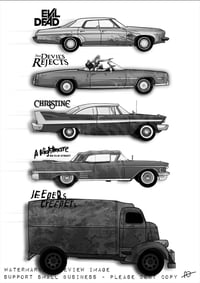 Image 3 of Classic Horror Vehicles Art Print