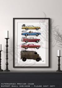 Image 8 of Classic Horror Vehicles Art Print