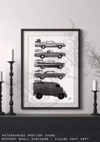 Image 4 of Classic Horror Vehicles Art Print