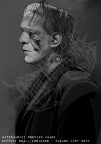 Image 1 of Frankenstein's monster (Skull Version) Art Print