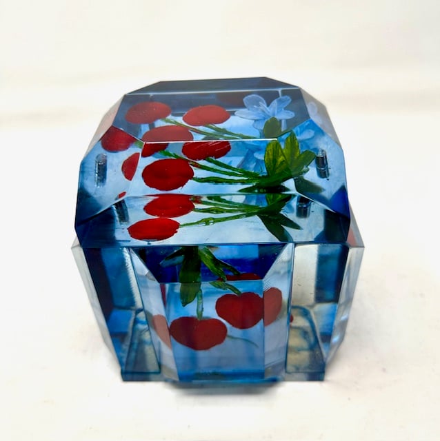 Image of Lucite Box- Painted Cherries Petite- back in stock!