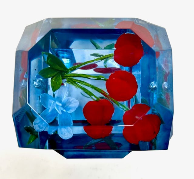 Image of Lucite Box- Painted Cherries Petite- back in stock!