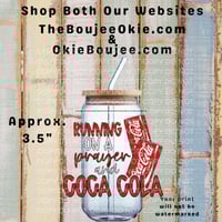 Running On A Prayer and Coca Cola Coke Uv Dtf Decal D2091