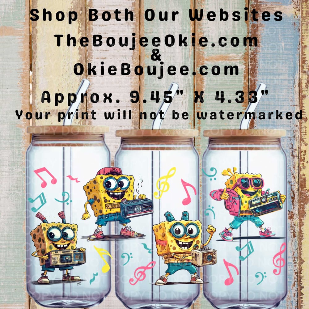 Image of Sponge Bob Double Sided Uv Dtf Wrap   W0621 Spongebob