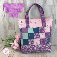 Image 1 of QUILTY FUN ZIPPERED TOTE KIT - Mother's Day Brunch Bag