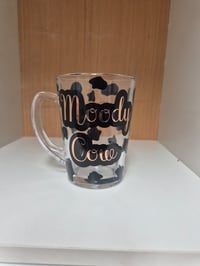 Image 1 of Moody cow Glass cup