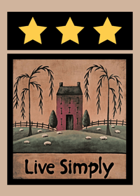 Image 1 of Pack 10 Postcards Envelopes Folk Art Live Simply 