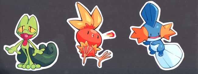 Starter Pokemon sticker packs!