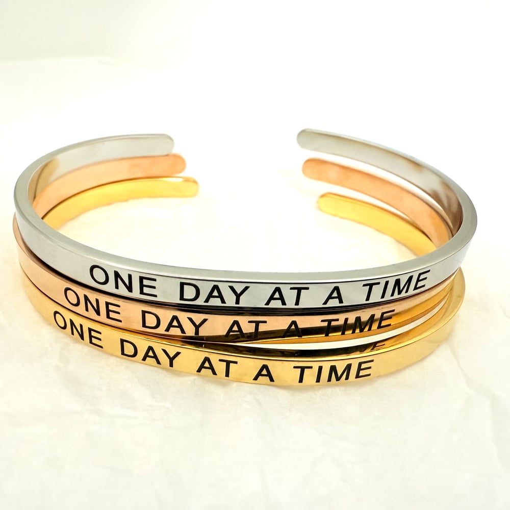 Image of Flash Sale ALL 3 BRACELETS - One Day At A Time (Rose Gold, Gold Steel Silver) for a 35% Discount.