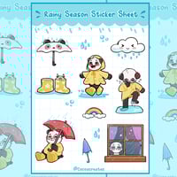 Rainy Season Panda Sticker Sheet