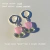 'glass tulips' huggie hoop earrings 