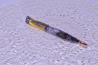 Image 3 of 12 Gauge Over and Under Rollerball Pen, Turkey Feathers With Deer Photo, Gun Metal Finish, #0310