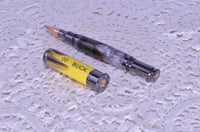 Image 8 of 12 Gauge Over and Under Rollerball Pen, Turkey Feathers With Deer Photo, Gun Metal Finish, #0310