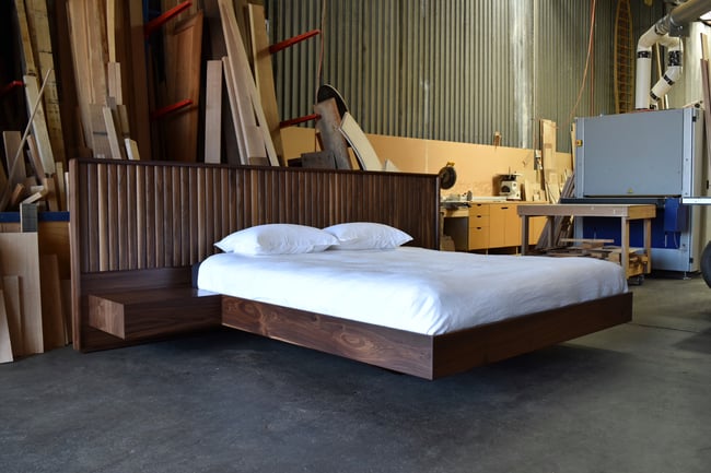 RUPERT FLOATING BED IN AMERICAN WALNUT