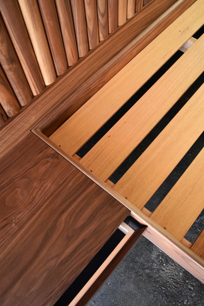 RUPERT FLOATING BED IN AMERICAN WALNUT