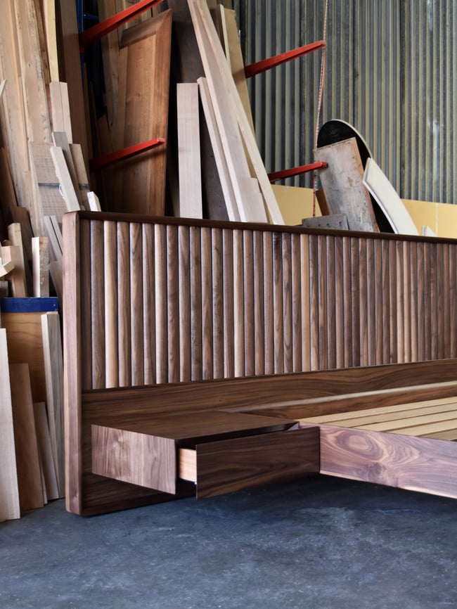 RUPERT FLOATING BED IN AMERICAN WALNUT