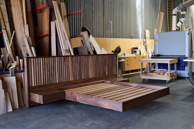 RUPERT FLOATING BED IN AMERICAN WALNUT