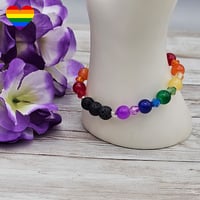 Image 2 of Rainbow Lava Bead Bracelet 