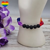 Image 2 of Kids Rainbow Lava Bead Bracelet