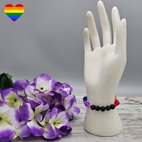Image 1 of Kids Rainbow Lava Bead Bracelet
