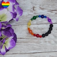Image 3 of Kids Rainbow Lava Bead Bracelet