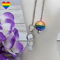 Image 2 of Shiny Rainbow Bead Pendulum