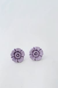 Image 2 of Lavender clay floral studs