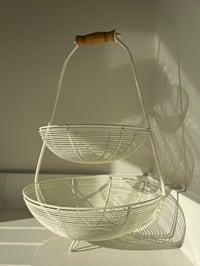 Image 1 of Cream Tiered Wire Basket