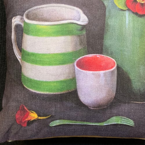 Image of Linen Nasturtiums Cushion