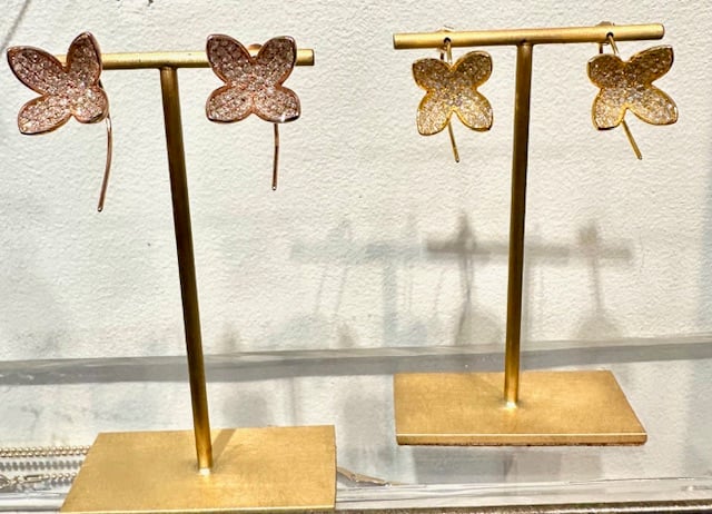 Image of Emiko Diamond Flower Earrings (YG or RG)