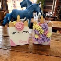 Handmade Unicorn soap, made with goat milk and beef tallow. 