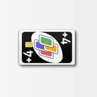 Image 1 of Uno Card Game Wild Plus Four Credit Card Skin