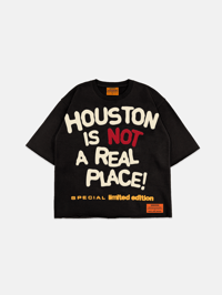 Image 1 of GIRLS ARE DRUGS® JERSEYS - "HOUSTON IS NOT A REAL PLACE" - BLACK