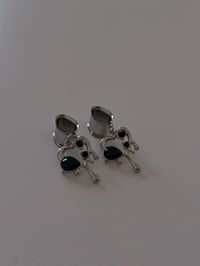 Image 2 of Black Dripping Hearts (Silver) 
