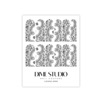 Image 4 of  CLASSIC WHITE/CLEAR  BANDANA PAISLEY  NAIL DECALS 