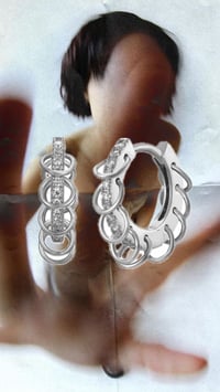 Pierced Diamond Hoops