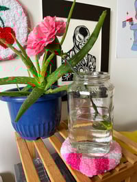 Image 4 of Gingham Heart Tufted Coasters