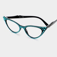 Image 3 of Bold Rhinestone Cat Eye Reading Glasses | Statement Eyewear | GlamFind