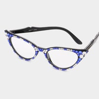 Image 4 of Bold Rhinestone Cat Eye Reading Glasses | Statement Eyewear | GlamFind