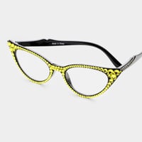 Image 5 of Bold Rhinestone Cat Eye Reading Glasses | Statement Eyewear | GlamFind