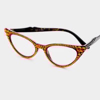Image 6 of Bold Rhinestone Cat Eye Reading Glasses | Statement Eyewear | GlamFind