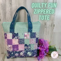 Image 1 of QUILTY FUN ZIPPERED TOTE KIT - Mother Daughter Sister Friend